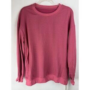 Blueek Crewneck Sweatshirt Medium Pink Oversized Boho Minimalist Indie Retro